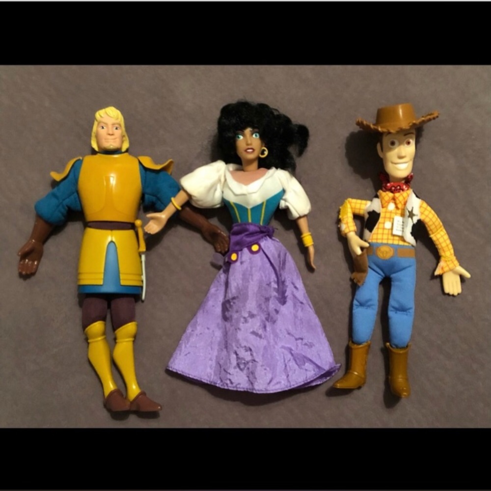Set of 3 Burger King Toys- Esmeralda, Phoebus, and Woody